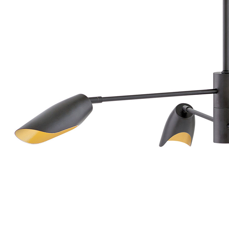 Bowery Mini 4-Light LED Chandelier in Black with Articulating Arms