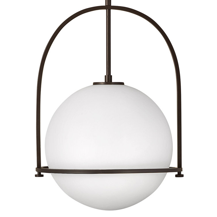 Somerset 10" Etched Opal Globe Pendant in Buckeye Bronze