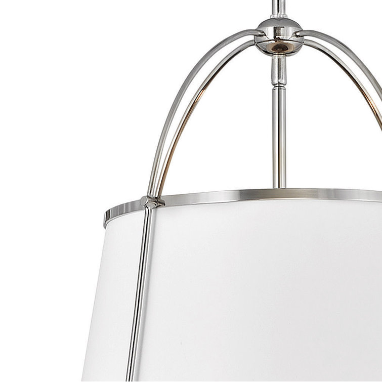 Clarke 16'' Transitional Drum Pendant in Polished Nickel