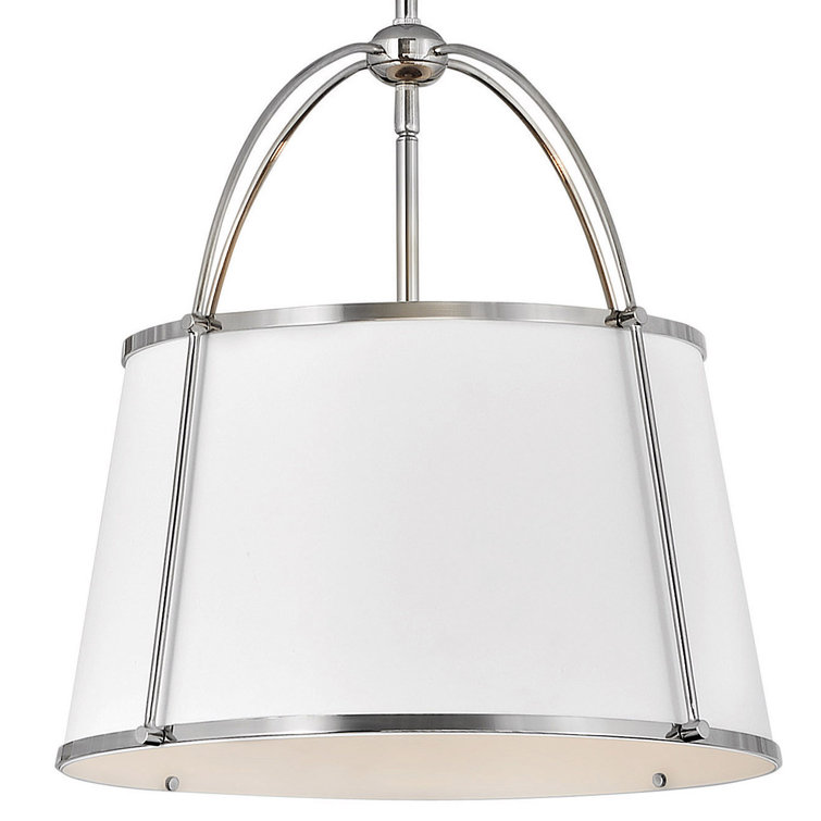 Clarke 16'' Transitional Drum Pendant in Polished Nickel