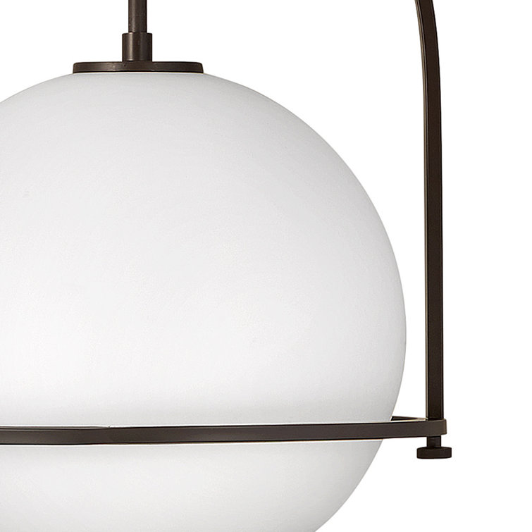 Somerset 10" Etched Opal Globe Pendant in Buckeye Bronze