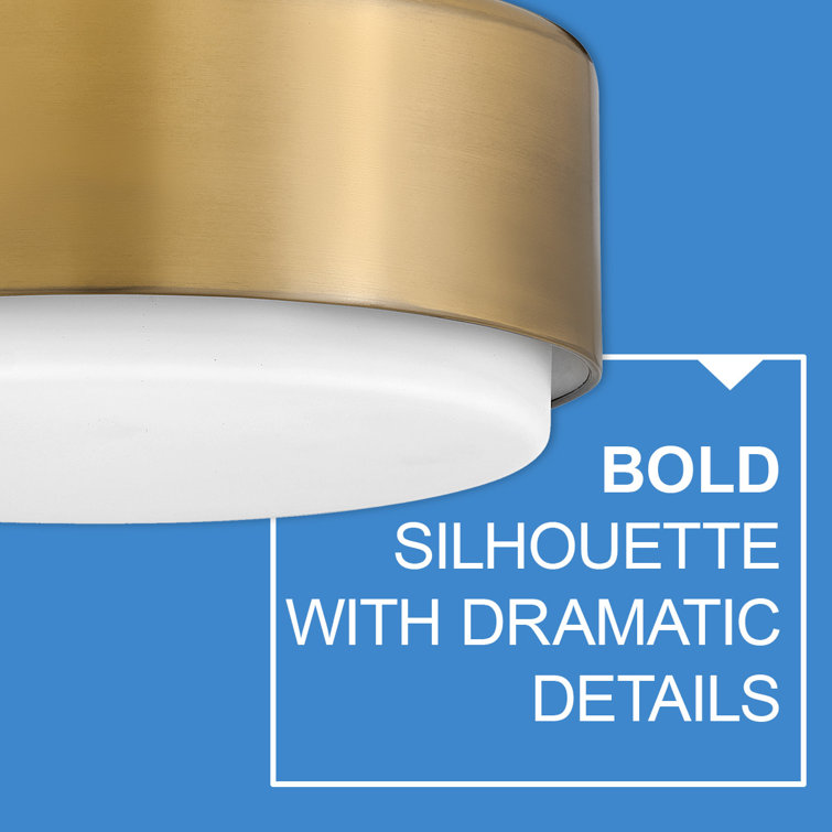 Cedric Lacquered Brass 12" Flush Mount with Etched Opal Glass