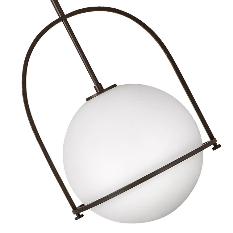 Somerset 10" Etched Opal Globe Pendant in Buckeye Bronze