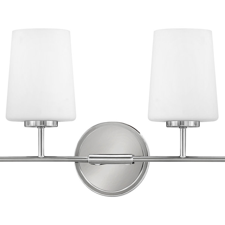 Lark Kline Chrome 4-Light Dimmable Vanity with Etched Opal Shades