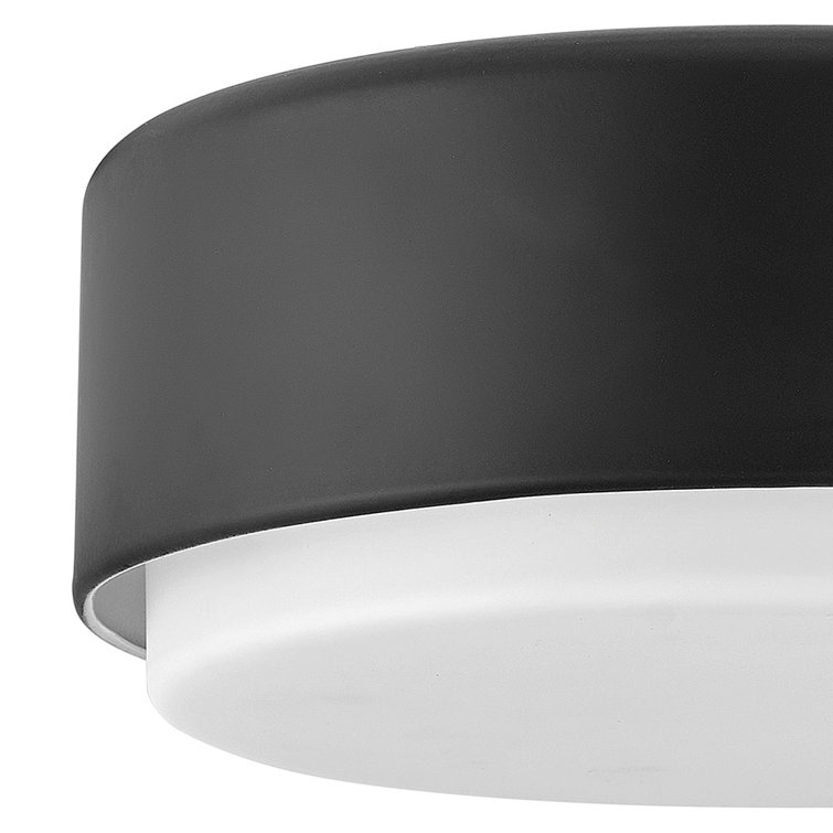 Fitzgerald Black Etched Opal Glass 2-Light Modern Flush Mount