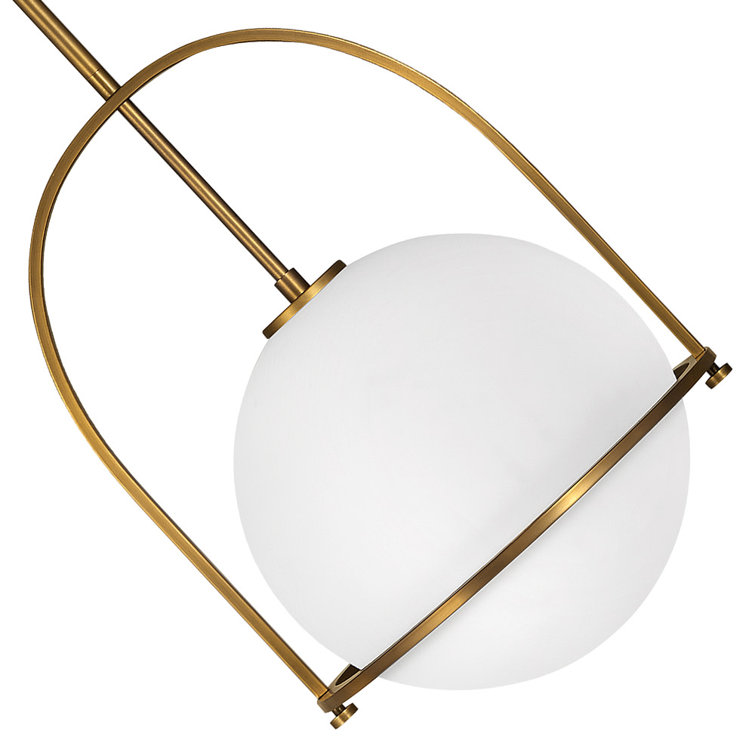 Somerset Heritage Brass Large Pendant with Etched Opal Glass