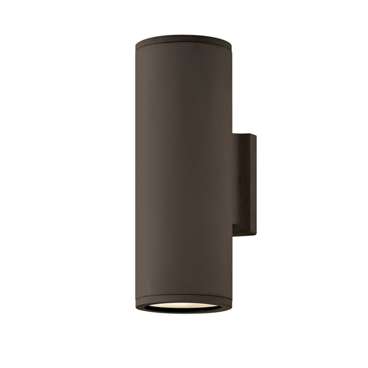 Architectural Bronze Cylinder 2-Light LED Outdoor Wall Mount