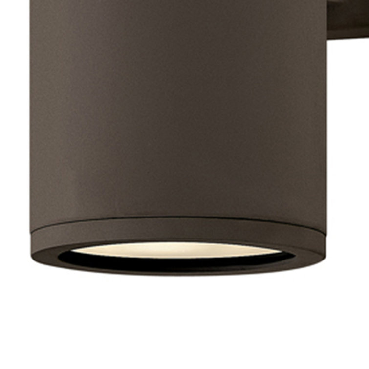 Architectural Bronze Cylinder 2-Light LED Outdoor Wall Mount
