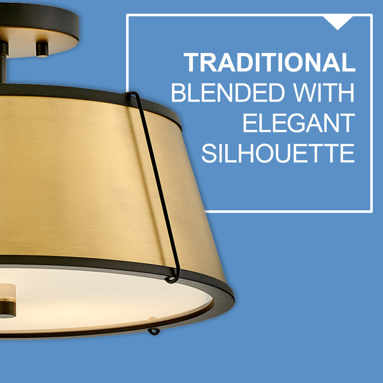 Elegant 2-Light Polished Nickel Drum LED Semi-Flush Mount