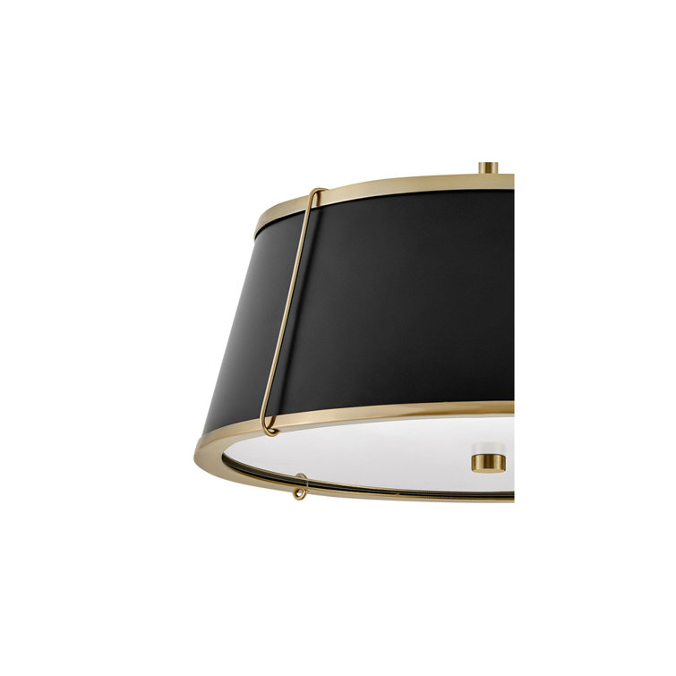Elegant Clarke Warm Brass 2-Light LED Semi-Flush Drum Light