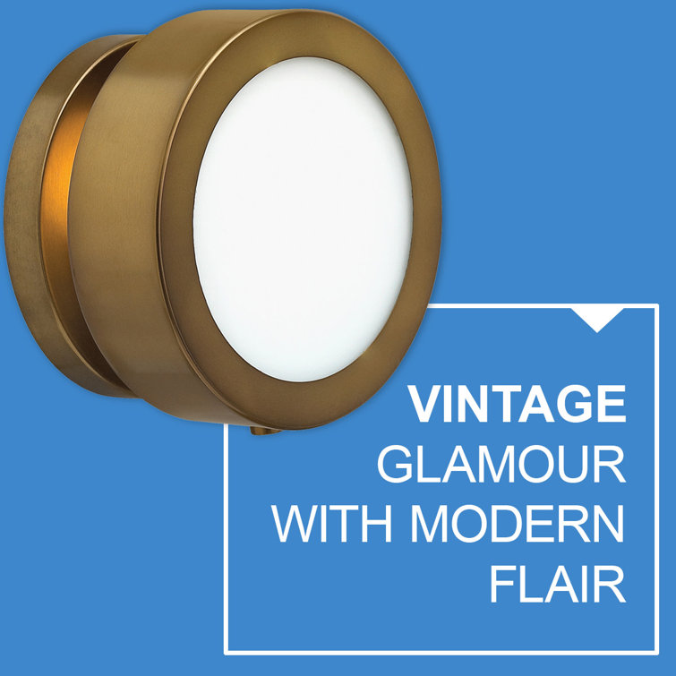 Heritage Brass Dimmable Sconce with Etched Opal Glass