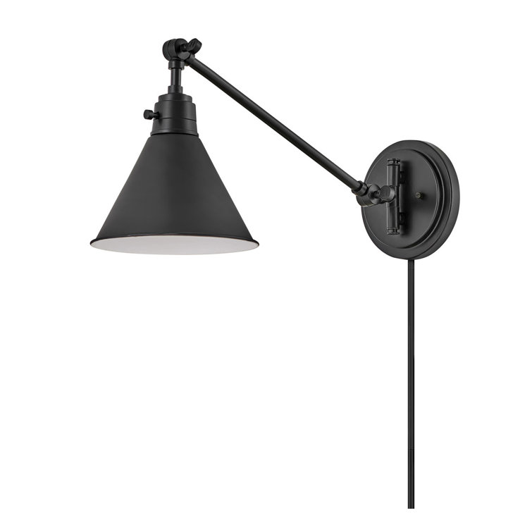 Black Adjustable Steel Single Light Wall Sconce
