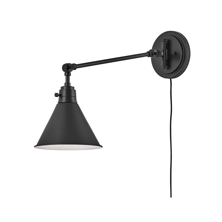 Black Adjustable Steel Single Light Wall Sconce