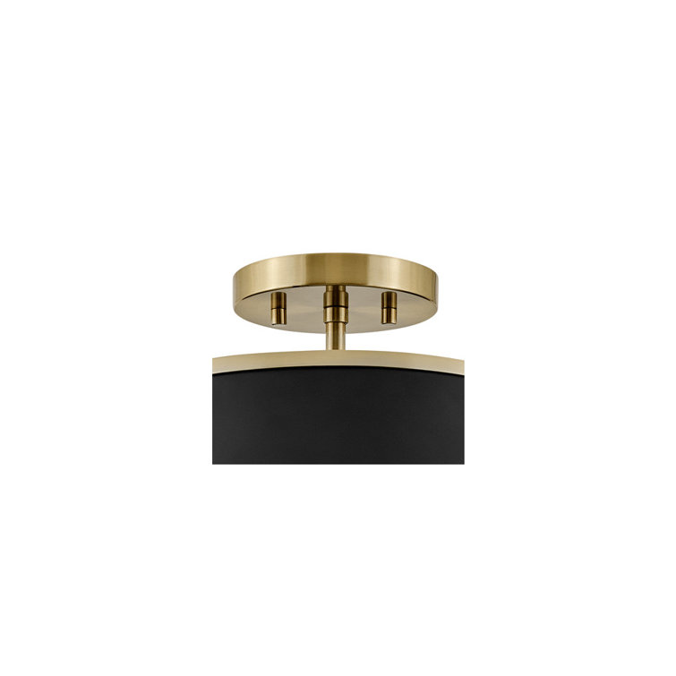 Elegant Clarke Warm Brass 2-Light LED Semi-Flush Drum Light