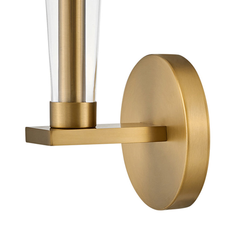 Alchemy Inspired Lacquered Brass & Clear Glass Dimmable Sconce