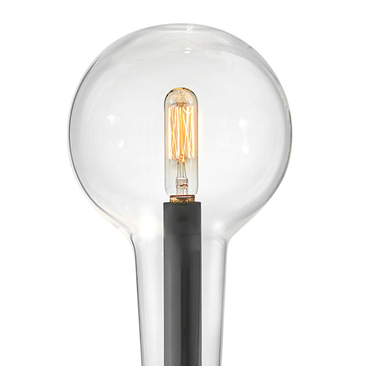 Black Dimmable Single-Light Wall Sconce with Clear Glass Shade