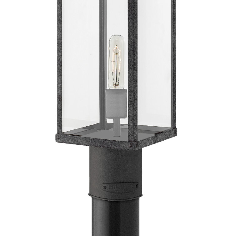 Porter Aged Zinc 1-Light LED Post Lantern with Clear Glass