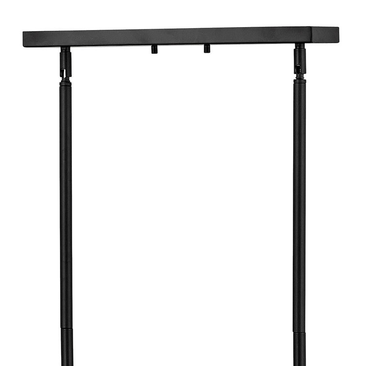 Black Steel and Clear Glass 10-Light Linear Chandelier