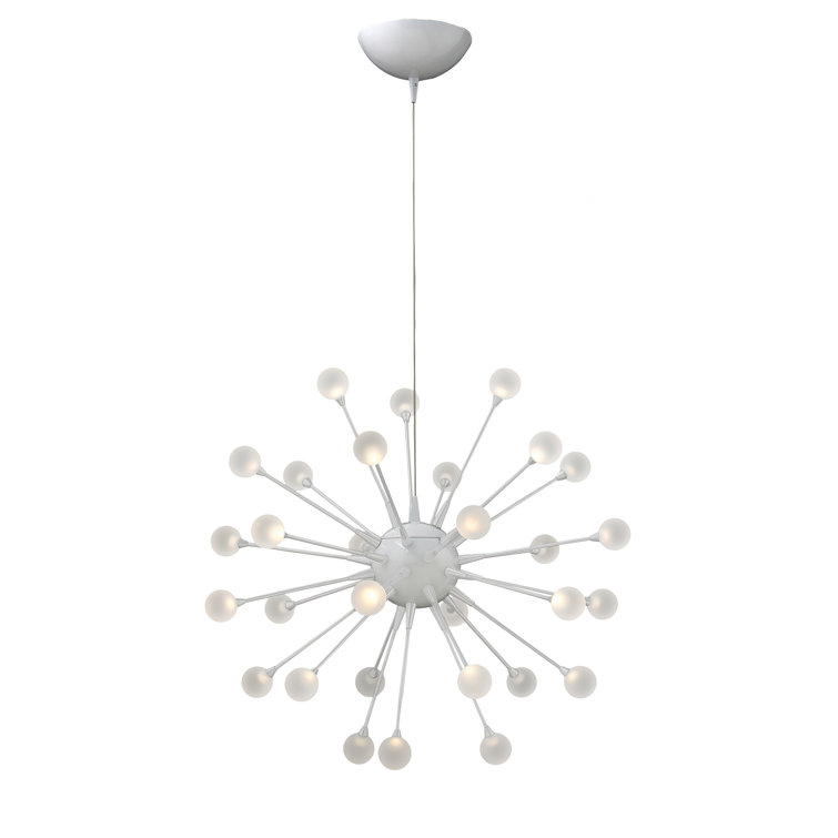 Cloud White 30-Light Sputnik LED Chandelier with Dimmable Glow