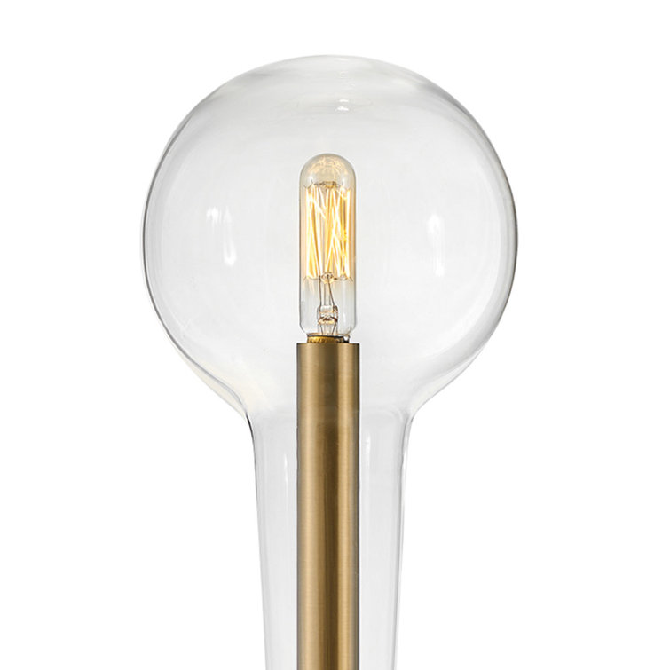 Alchemy Inspired Lacquered Brass & Clear Glass Dimmable Sconce