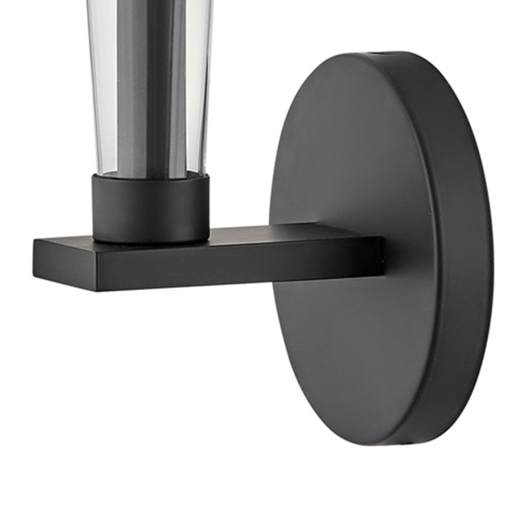Black Dimmable Single-Light Wall Sconce with Clear Glass Shade
