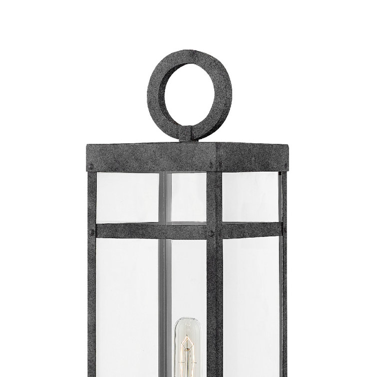 Porter Aged Zinc 1-Light LED Post Lantern with Clear Glass