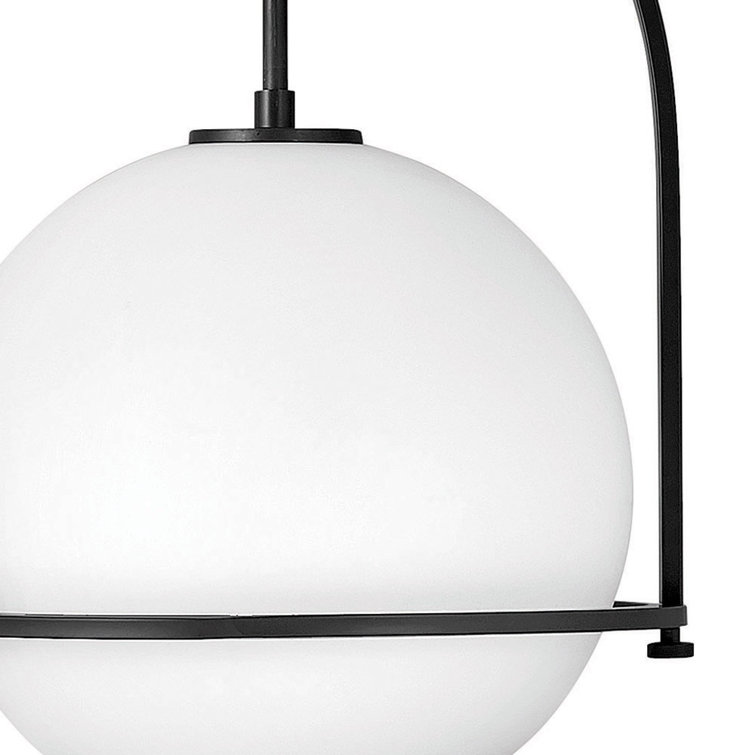 Somerset Heritage Brass Large Pendant with Etched Opal Glass