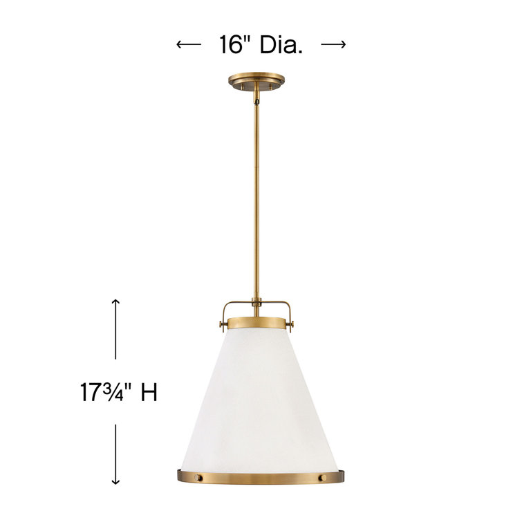 Black Transitional LED Pendant with Off-White Shade