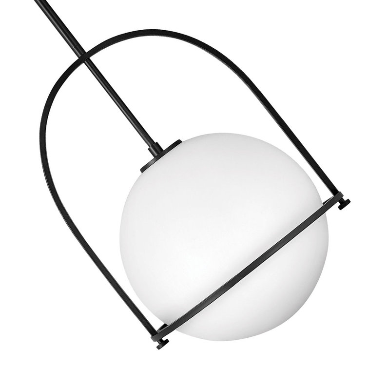 Somerset Heritage Brass Large Pendant with Etched Opal Glass