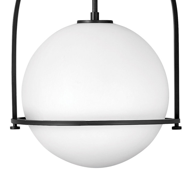 Somerset Heritage Brass Large Pendant with Etched Opal Glass