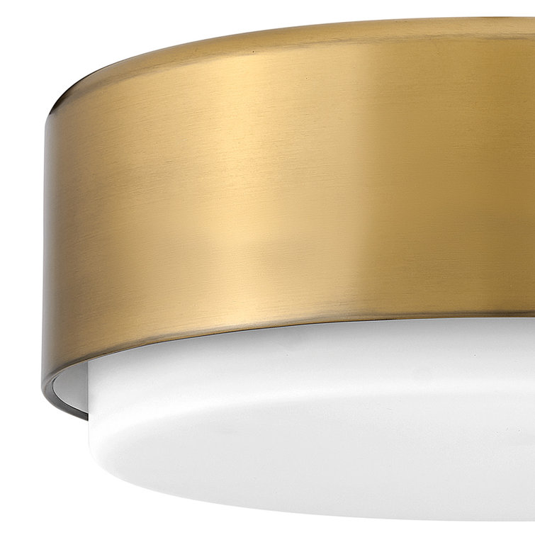Cedric Lacquered Brass 12" Flush Mount with Etched Opal Glass