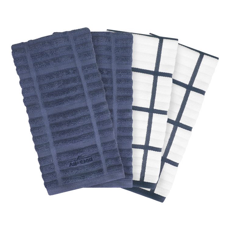Indigo Terry Cotton Kitchen Towel Set, 17"x30"