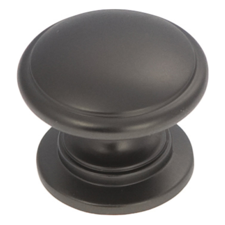 Williamsburg Black Matte Round Mushroom Cabinet Knob