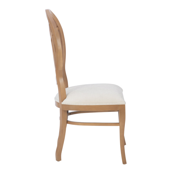 Light Brown Upholstered Cross Back Side Chair Set