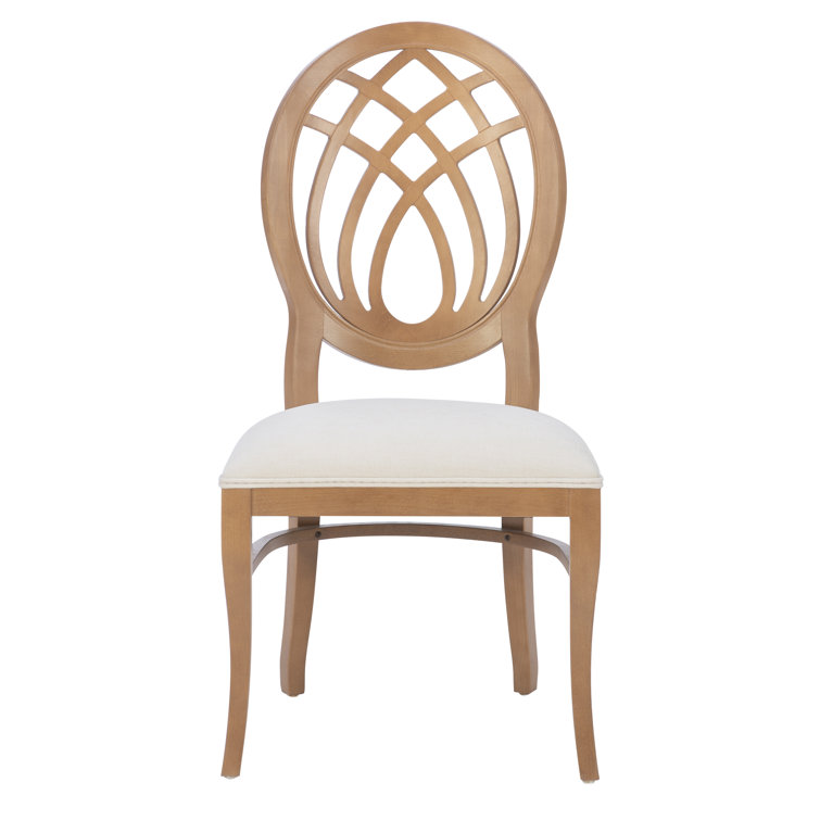 Light Brown Upholstered Cross Back Side Chair Set