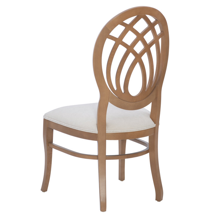 Light Brown Upholstered Cross Back Side Chair Set