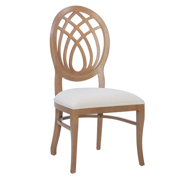 Light Brown Upholstered Cross Back Side Chair Set