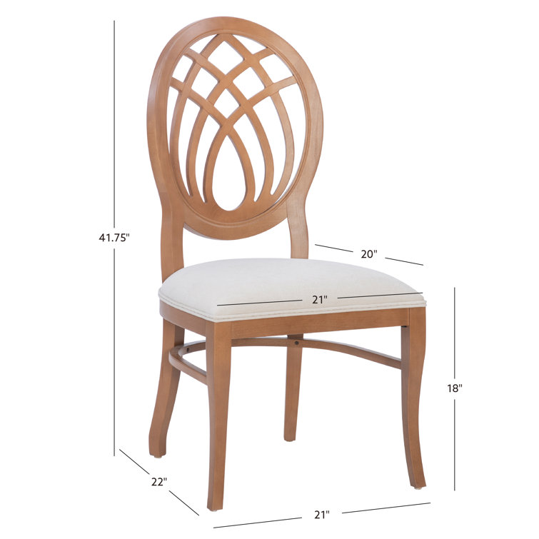 Light Brown Upholstered Cross Back Side Chair Set