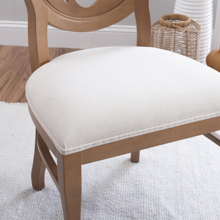 Light Brown Upholstered Cross Back Side Chair Set