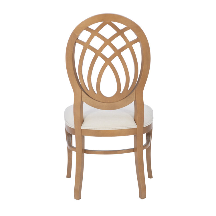 Light Brown Upholstered Cross Back Side Chair Set
