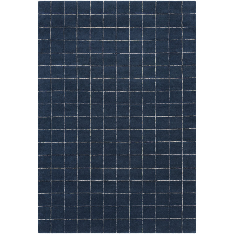 Mallory Blue Hand Tufted Wool Rectangular Area Rug