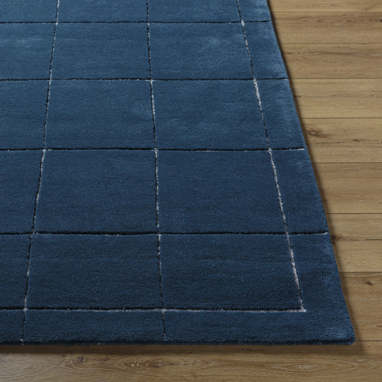 Mallory Marine Blue Hand Tufted Wool Area Rug 8' x 10'