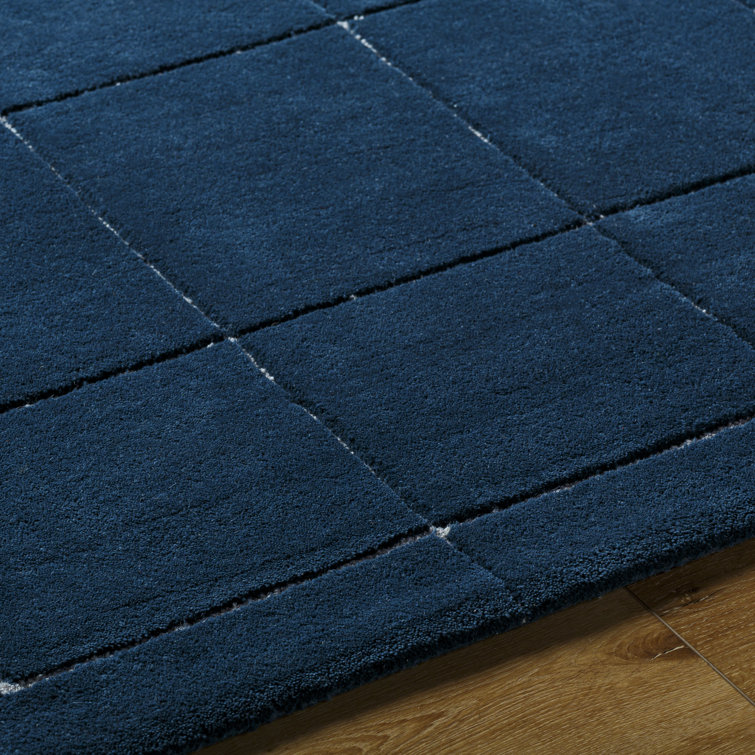 Mallory Marine Blue Hand Tufted Wool Area Rug 8' x 10'