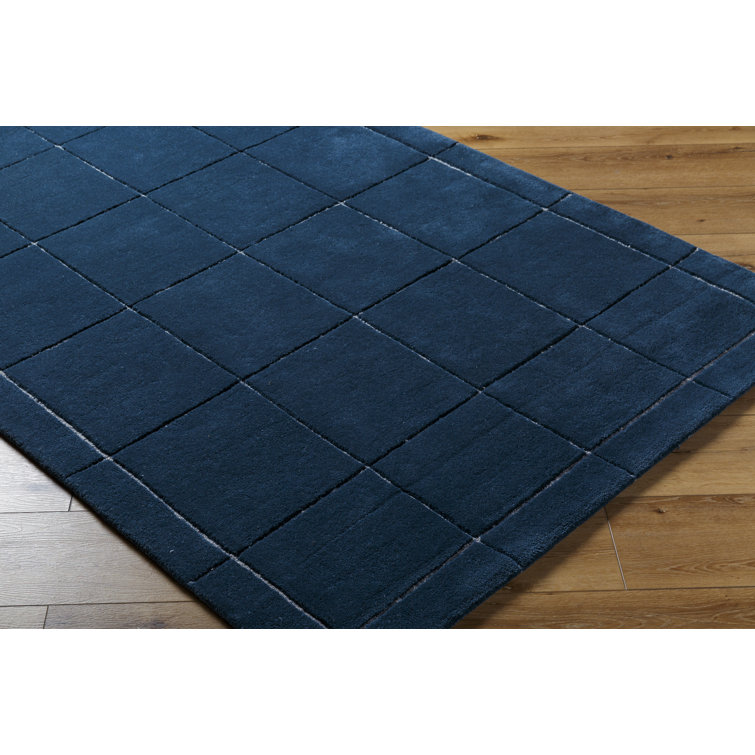 Mallory Marine Blue Hand Tufted Wool Area Rug 8' x 10'