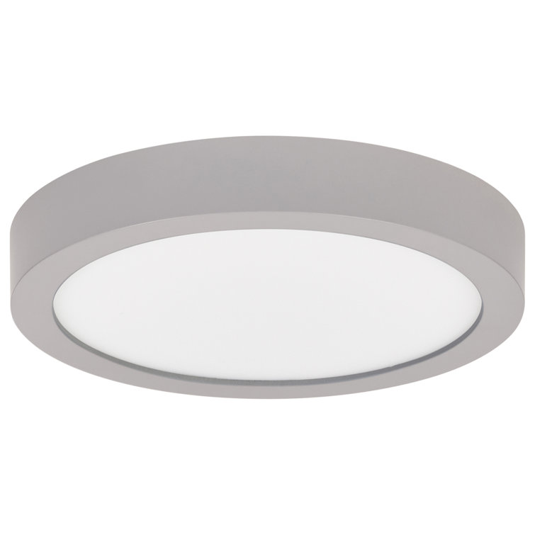 Silver LED Energy Star Outdoor Flush Mount Light, 7" Square
