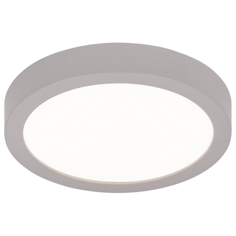 Silver LED Energy Star Outdoor Flush Mount Light, 7" Square