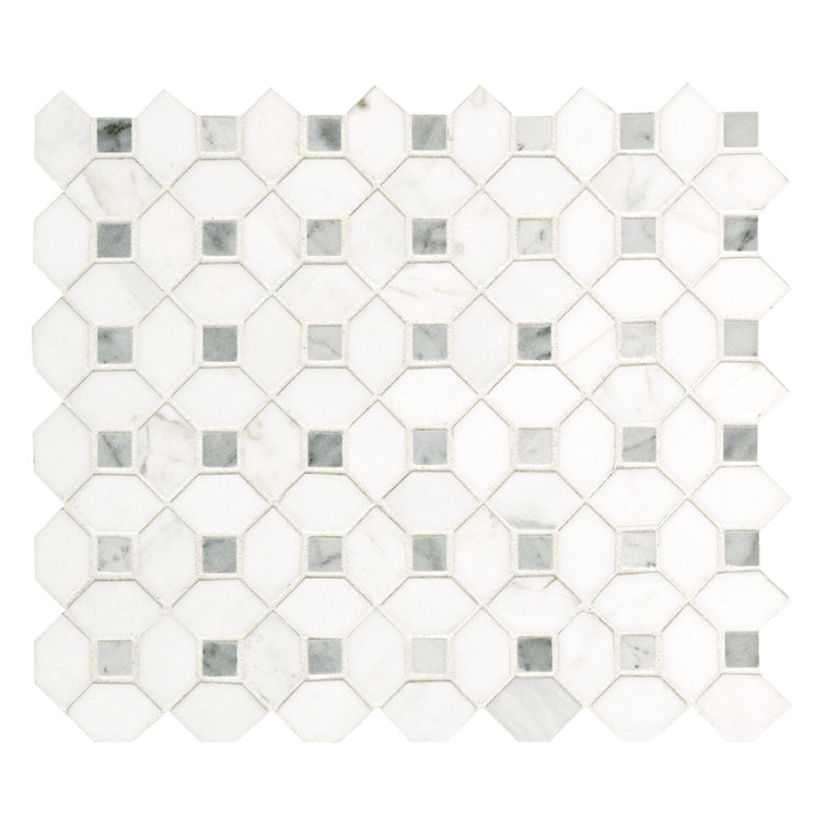 Bianco Dolomite Polished Marble 12x12 Mosaic Tile