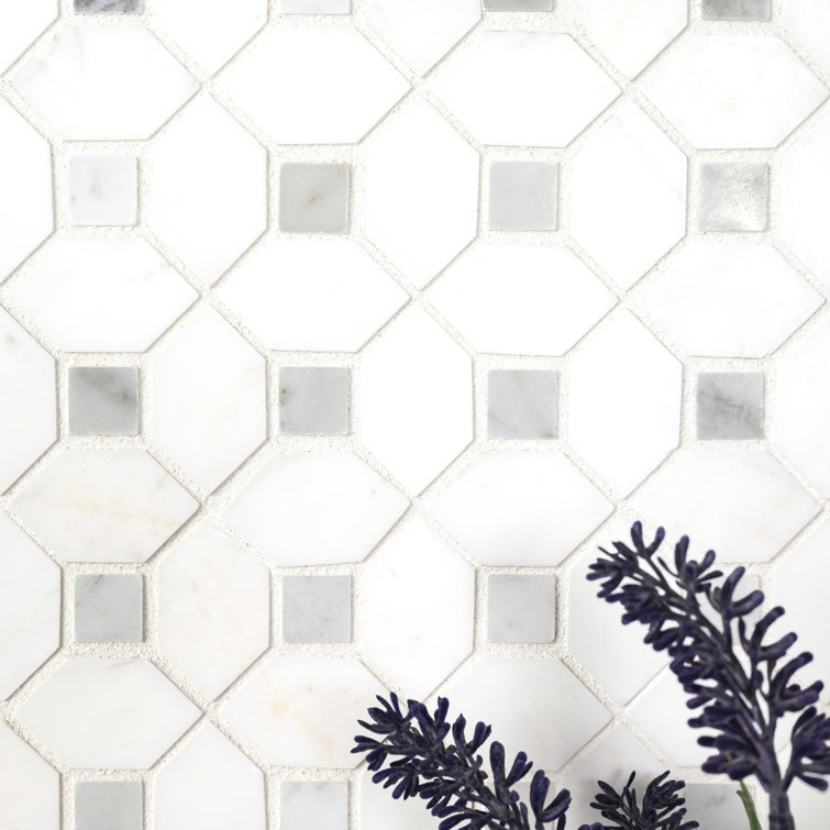 Bianco Dolomite Polished Marble 12x12 Mosaic Tile