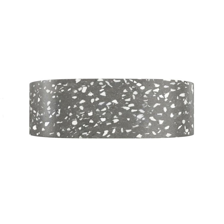 Ambia 16'' Gray Terrazzo Oval Vessel Bathroom Sink