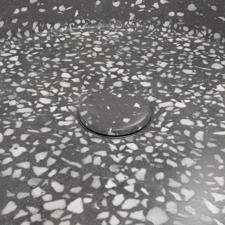 Ambia Dark Grey Terrazzo Round Above-Counter Vessel Sink